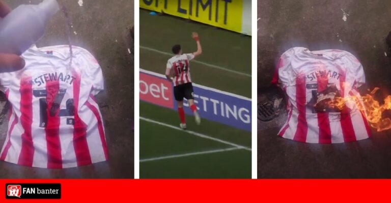 Ross Stewart shirt set on hearth by fan with Sunderland participant linked with a transfer to Southampton