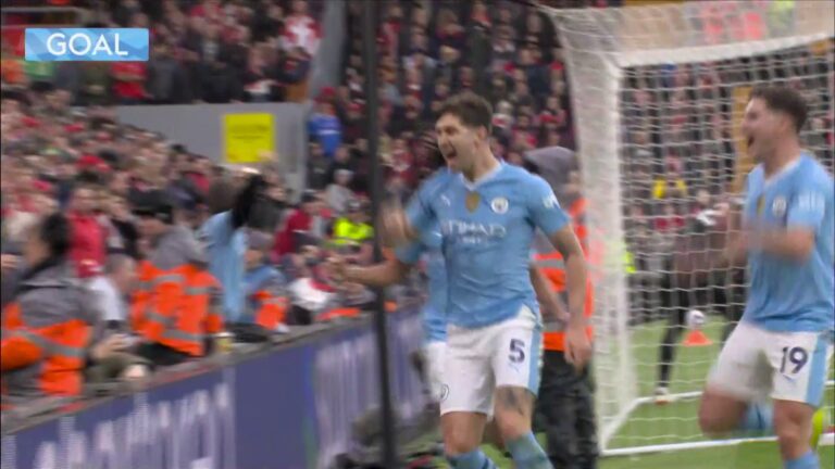 Video: John Stones finishes off a brilliantly rehearsed coaching floor transfer to offer Metropolis a lead at Anfield